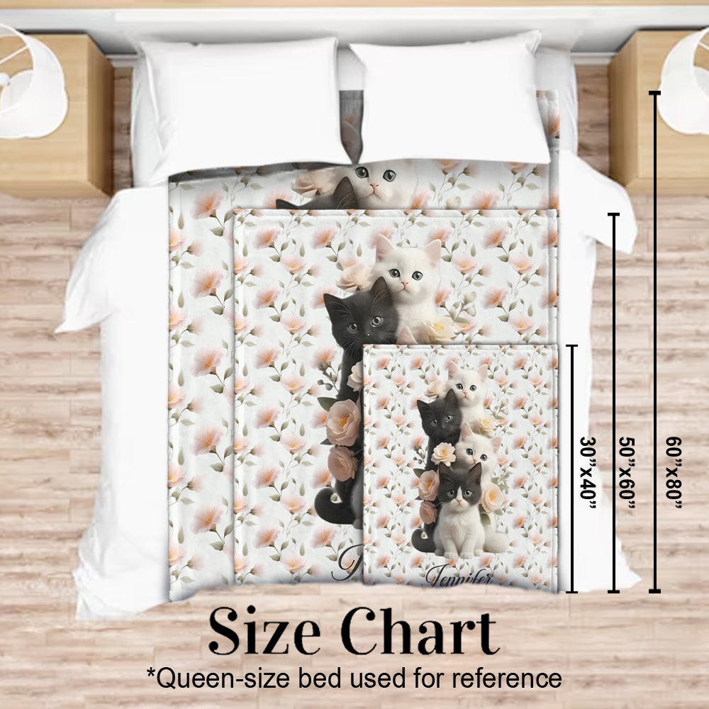 Cute Kittens - Personalized Cat Blanket