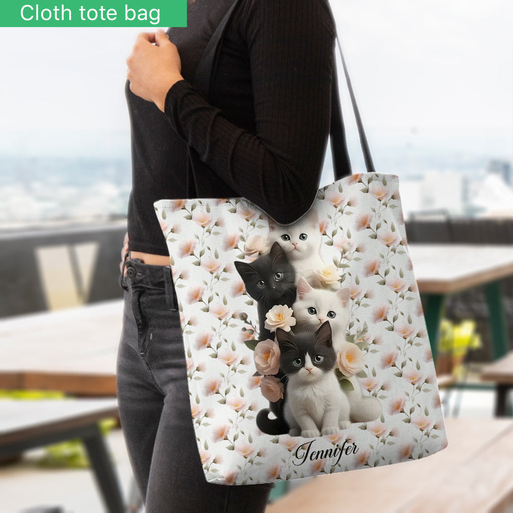 Cute Kittens - Personalized Cat Tote Bag