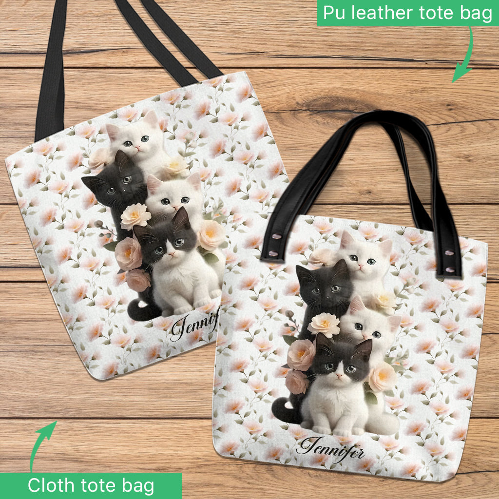 Cute Kittens - Personalized Cat Tote Bag