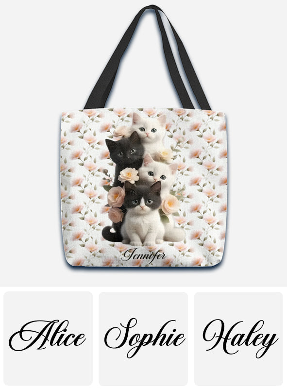 Cute Kittens - Personalized Cat Tote Bag