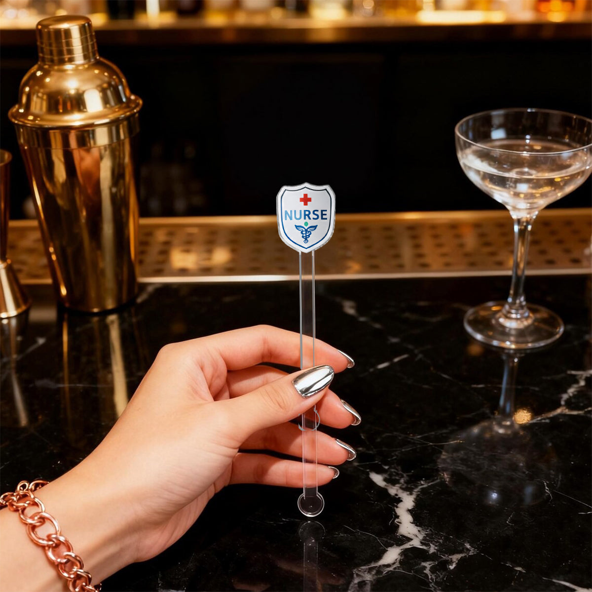 Idée cadeau pour infirmière - Coffret cadeau personnalisé pour infirmière : tasse à café avec agitateurs en acrylique