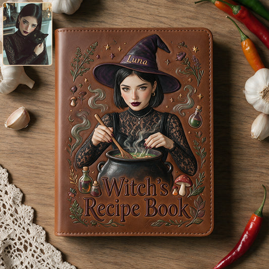 Witch's Recipe Book - Personalized Witch Leather Journal