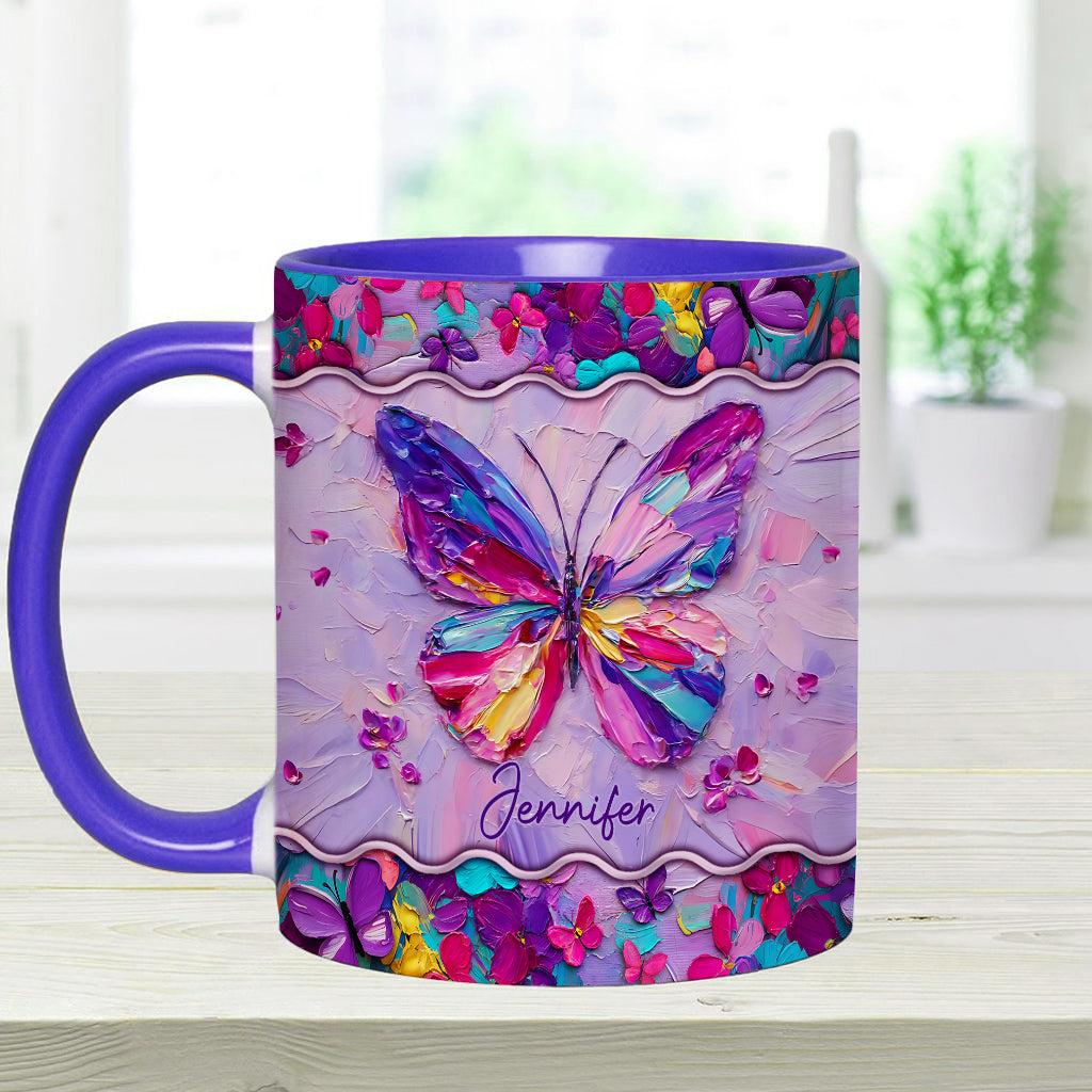 Beautiful Butterfly - Personalized Butterfly Accent Mug