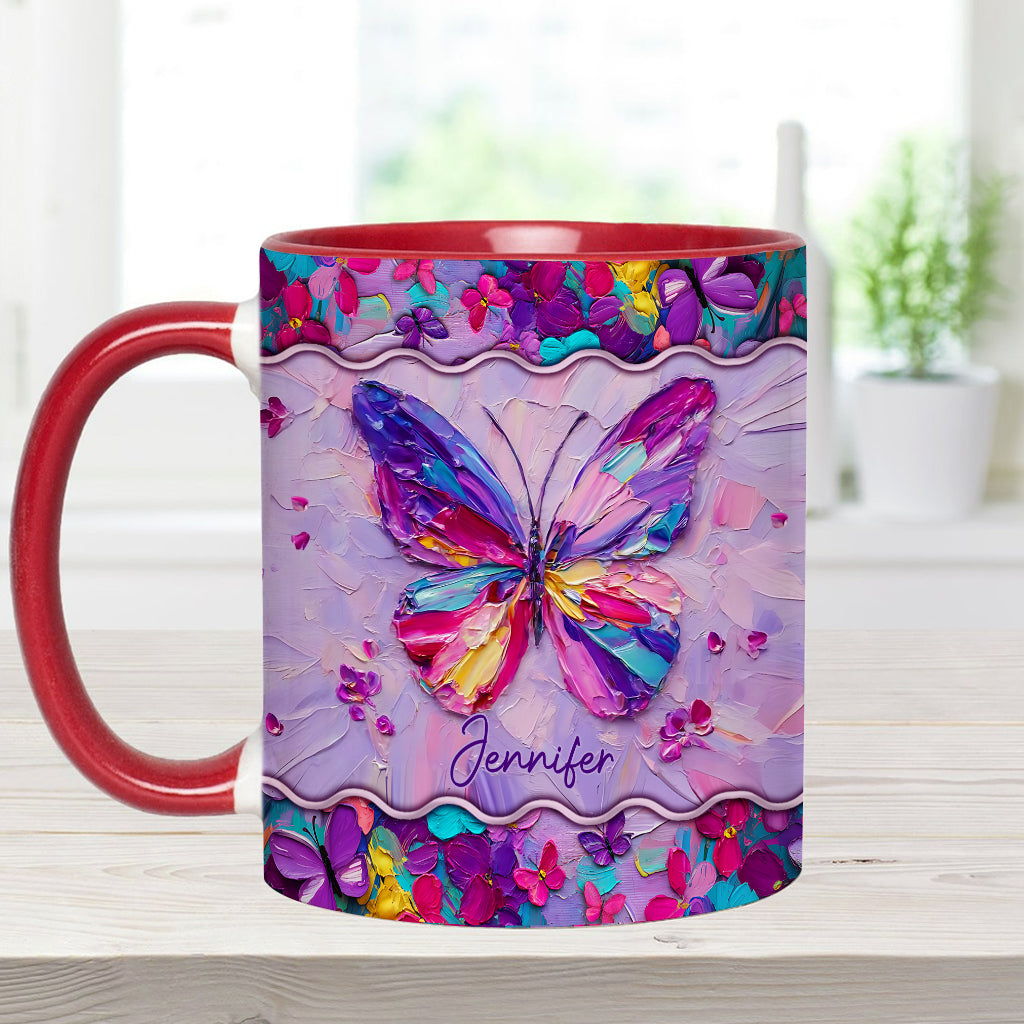 Beautiful Butterfly - Personalized Butterfly Accent Mug