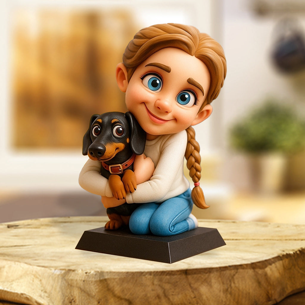 Meaningful Gift For Dog Lovers Cartoonish Style - Personalized Dog Custom Shaped Acrylic Plaque