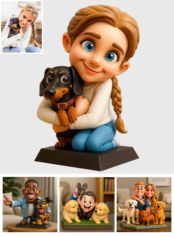 Meaningful Gift For Dog Lovers Cartoonish Style - Personalized Dog Custom Shaped Acrylic Plaque