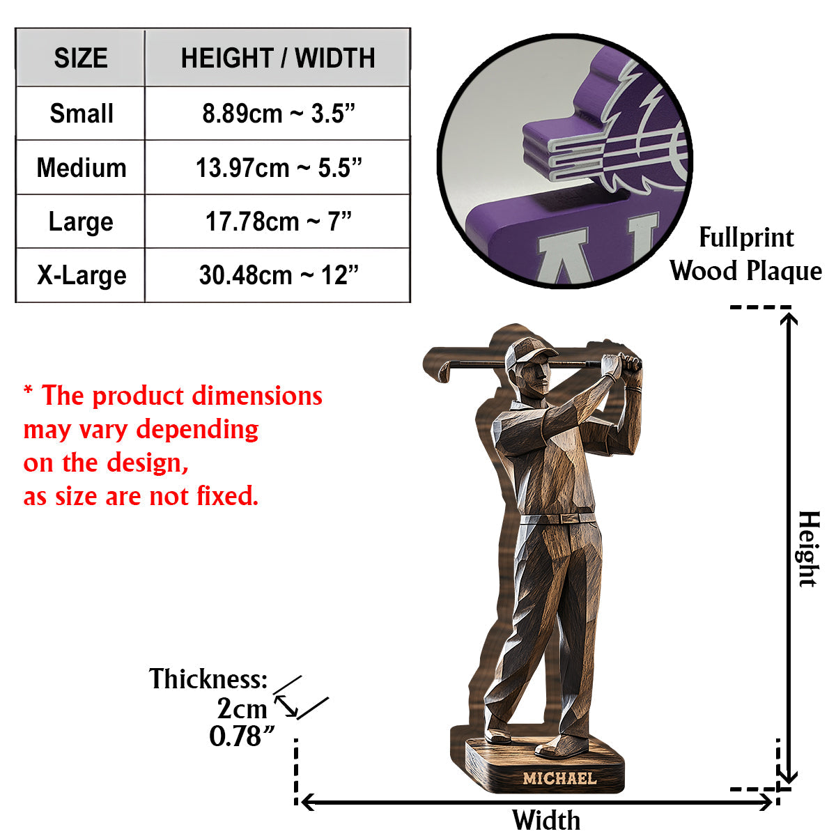 Best Golfer By Par - Personalized Golf Custom Shaped Wood Plaque