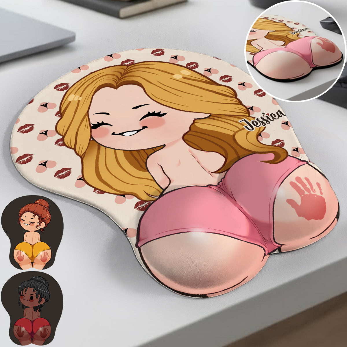 Funny Naughty Couple - Personalized Couple 3D Mouse Pad