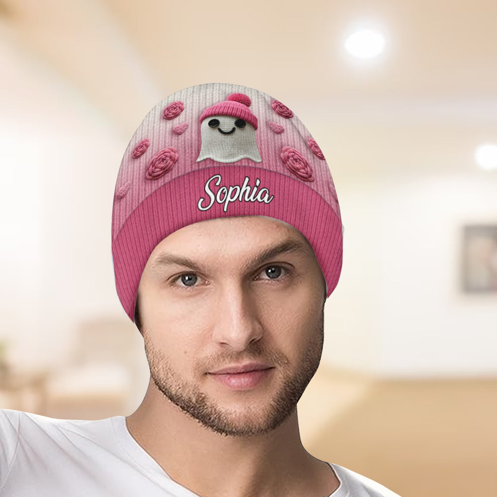 Faith Hope Love - Personalized Breast Cancer Awareness Beanie Hat