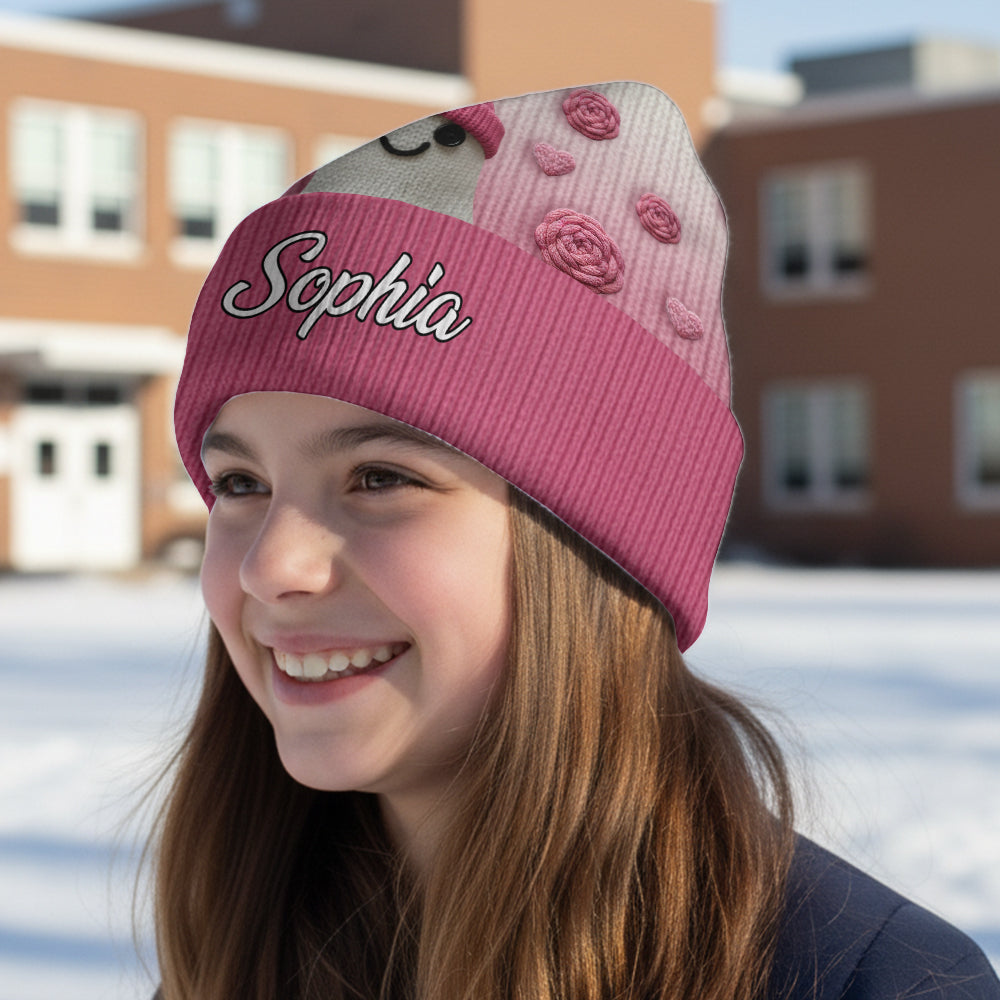 Faith Hope Love - Personalized Breast Cancer Awareness Beanie Hat