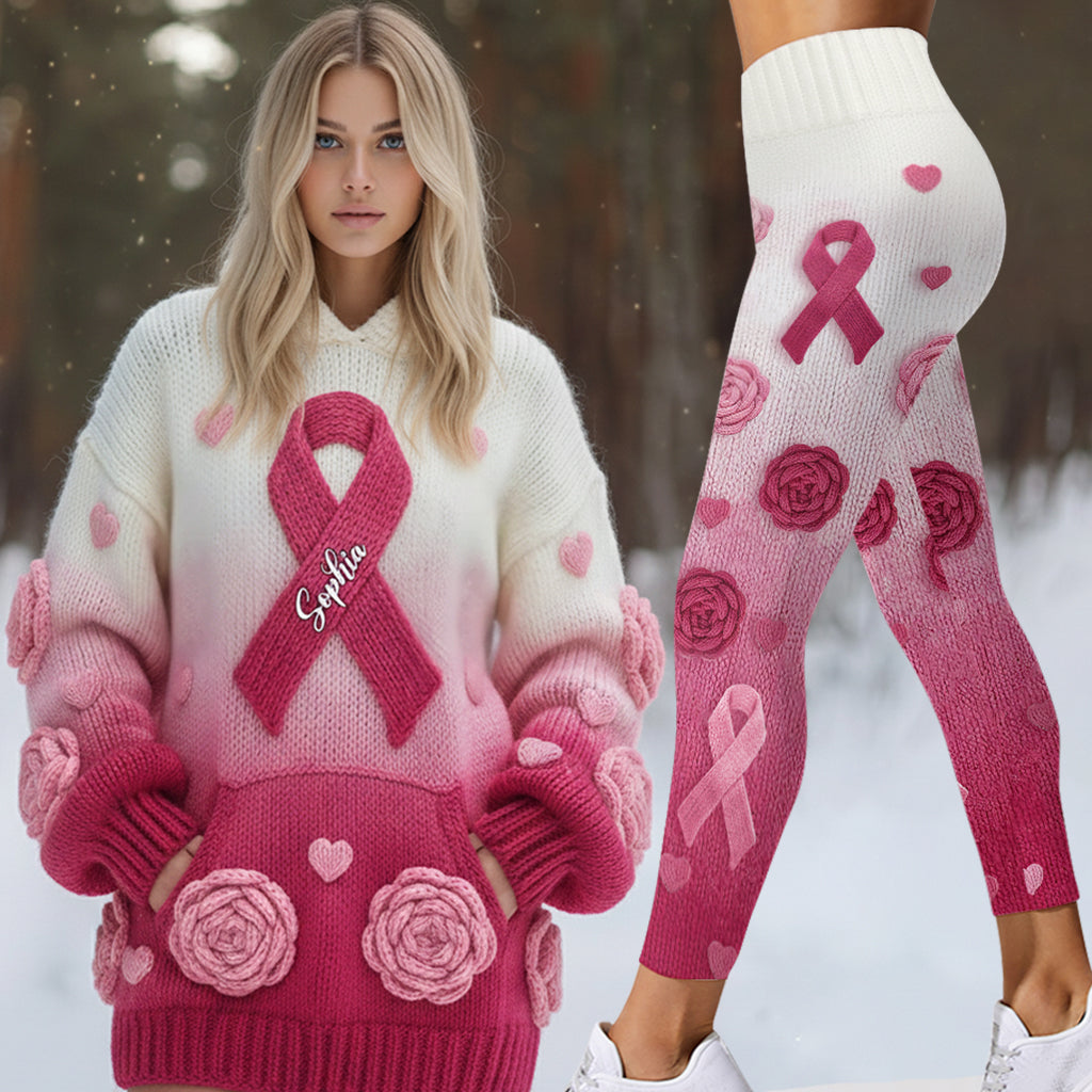 We Wear Pink - Personalized Breast Cancer Awareness Hoodie and Leggings
