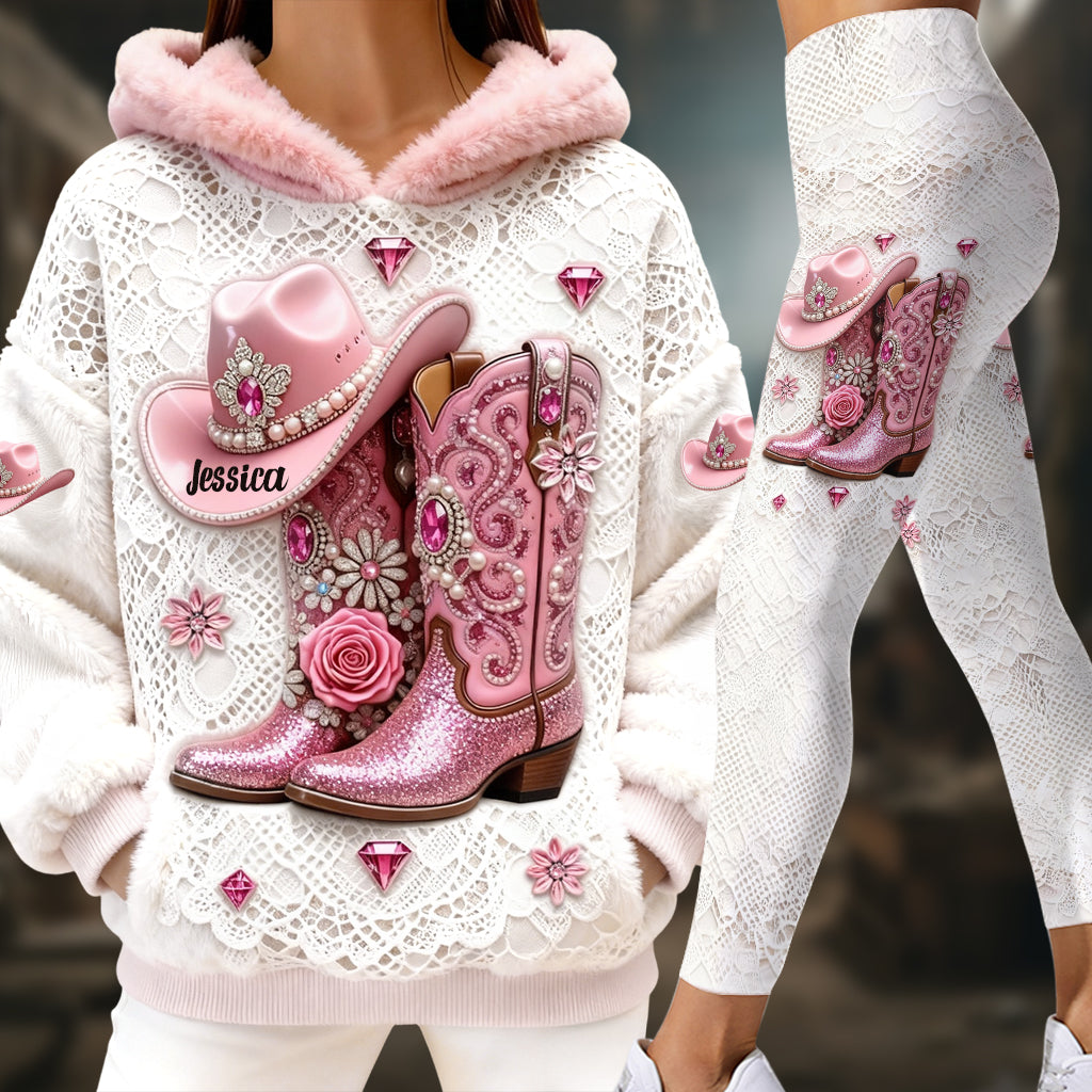 Starke Cowgirl – Personalisierter Cowgirl-Hoodie und Leggings