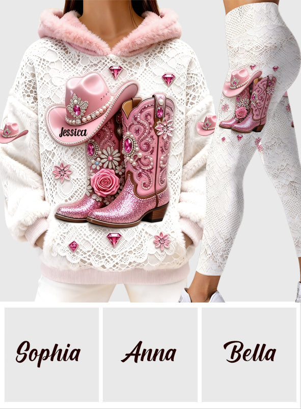 Starke Cowgirl – Personalisierter Cowgirl-Hoodie und Leggings
