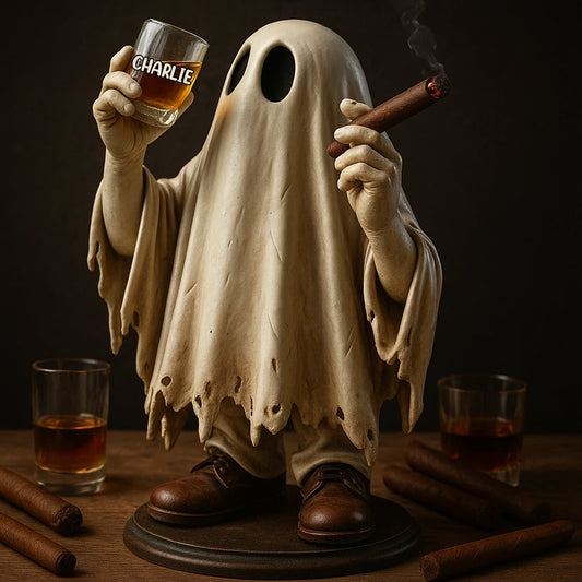 Spooky Whiskey and Cigar Lover - Personalized Whisky Custom Shaped Acrylic Plaque