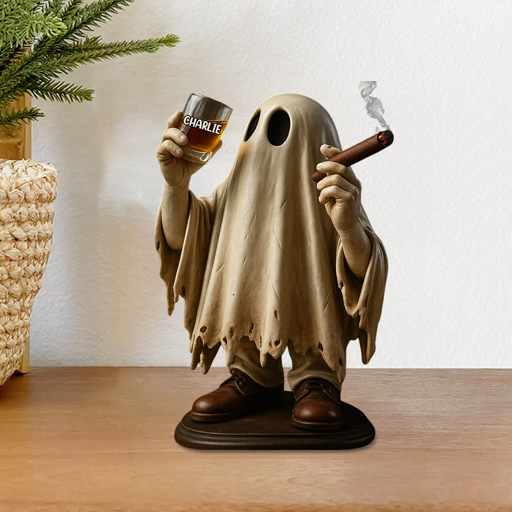 Spooky Whiskey and Cigar Lover - Personalized Whisky Custom Shaped Acrylic Plaque