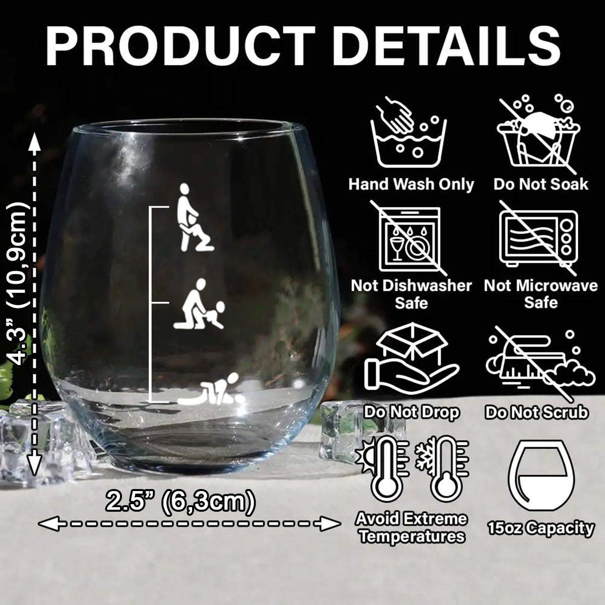 Naughty Couple - Personalized Couple All Over Wine Glass
