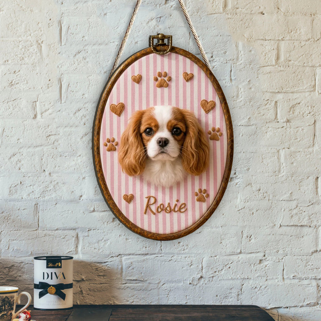 Beautiful Pet Portrait - Personalized Dog Custom Shaped Wood Sign