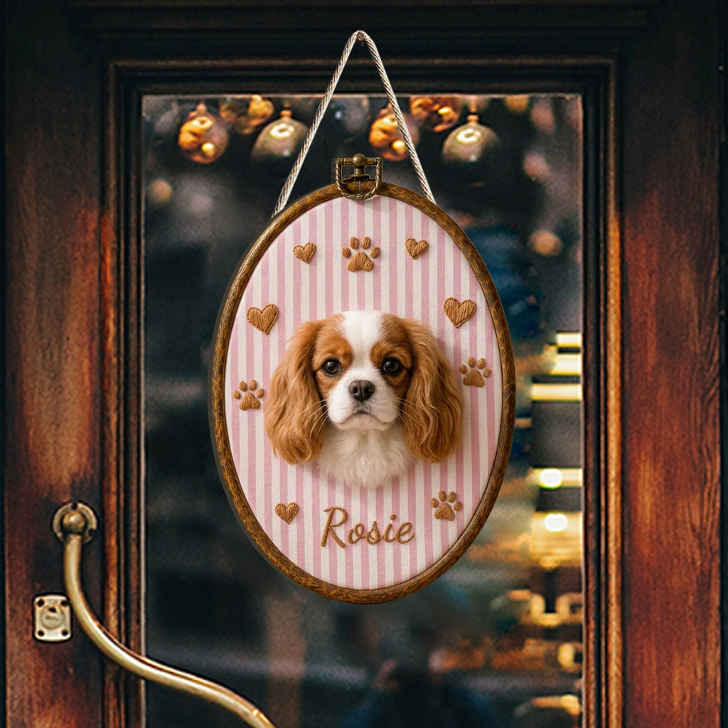 Beautiful Pet Portrait - Personalized Dog Custom Shaped Wood Sign