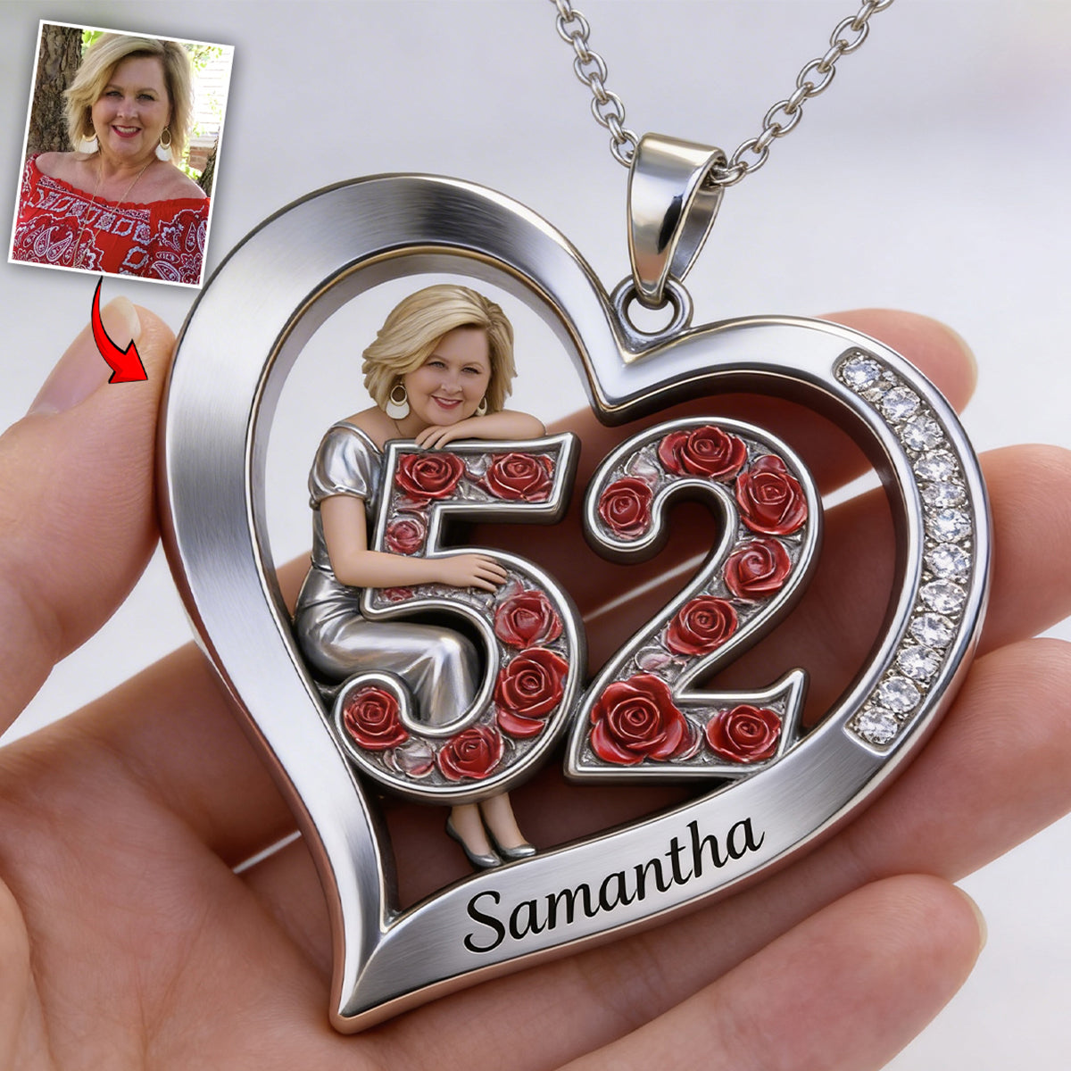 Happy Birthday - Personalized Birthday Shaped Metal Pendant Necklace