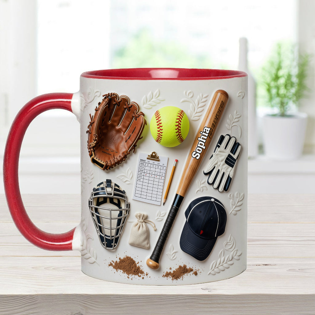 Love Softball - Personalized Softball Accent Mug & Coaster