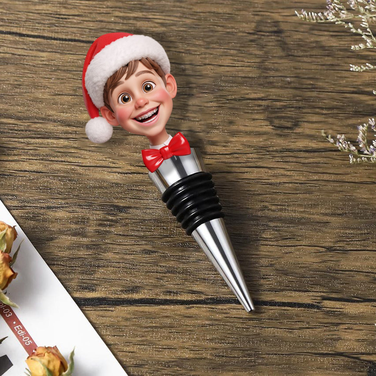 Xmas Resin Caricature - Personalized Family Bottle Stopper