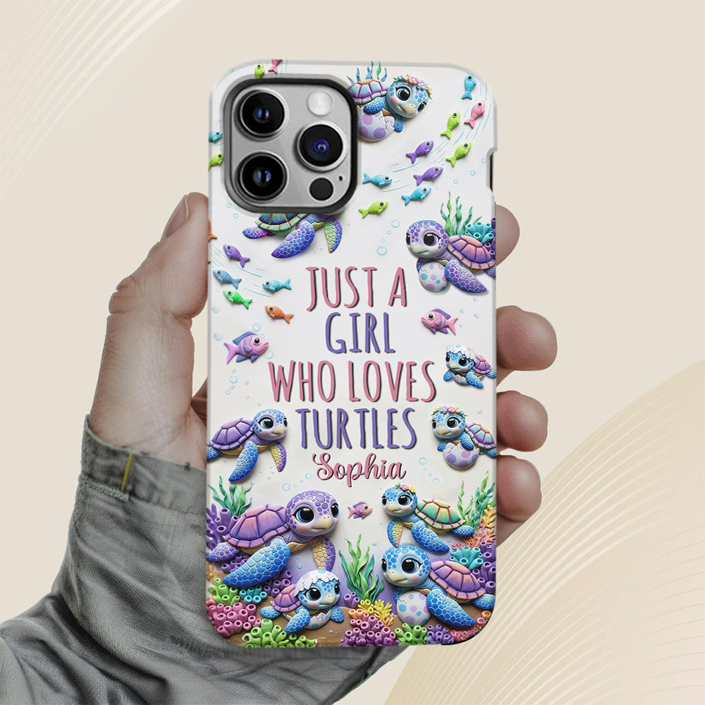 Just A Girl Who Loves Turtles - Personalized Turtle Full Print Phone Case