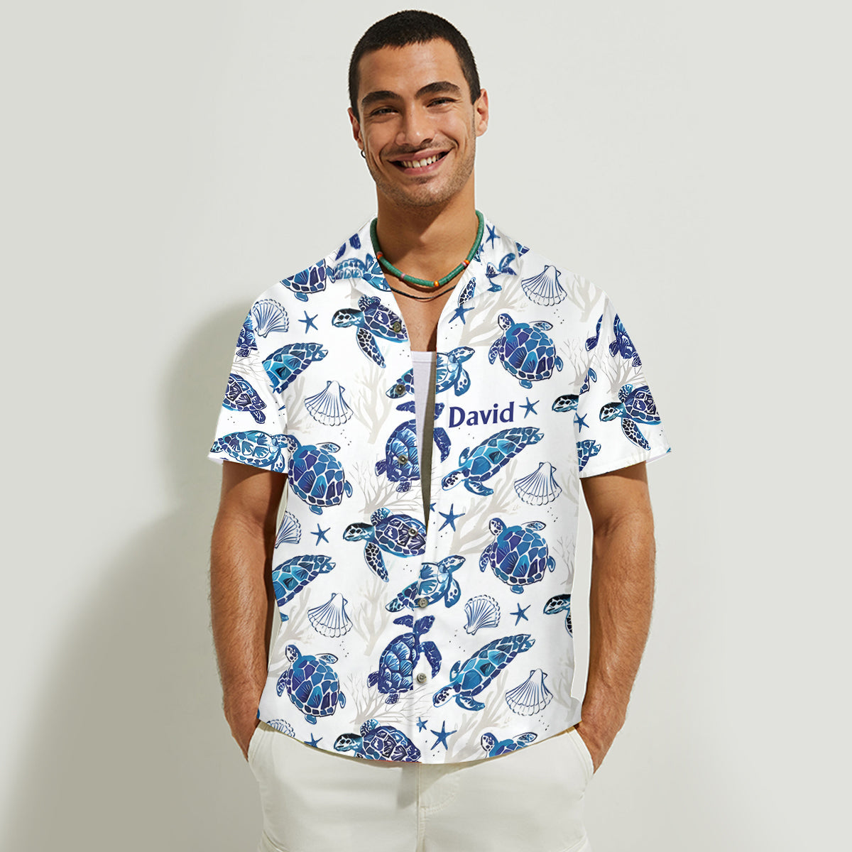 Love Turtles Personalized Turtle Hawaiian Shirt & Sleeveless Dress