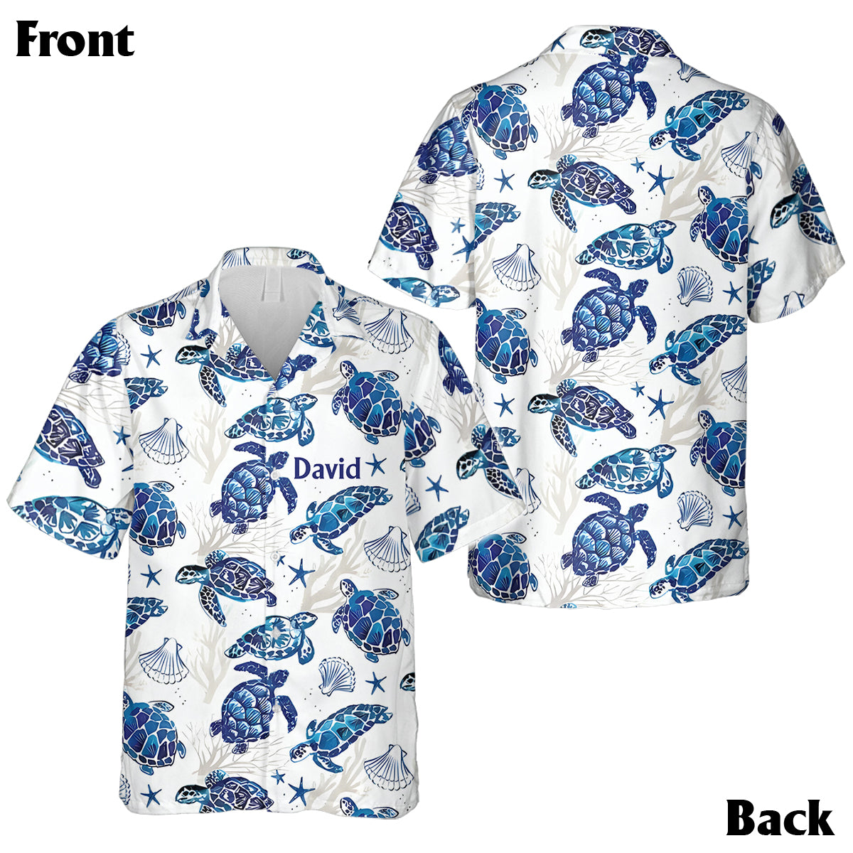 Love Turtles Personalized Turtle Hawaiian Shirt & Sleeveless Dress