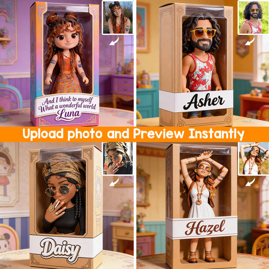 Hippie Soul – Personalisierte Acrylplakette in Hippie-Form