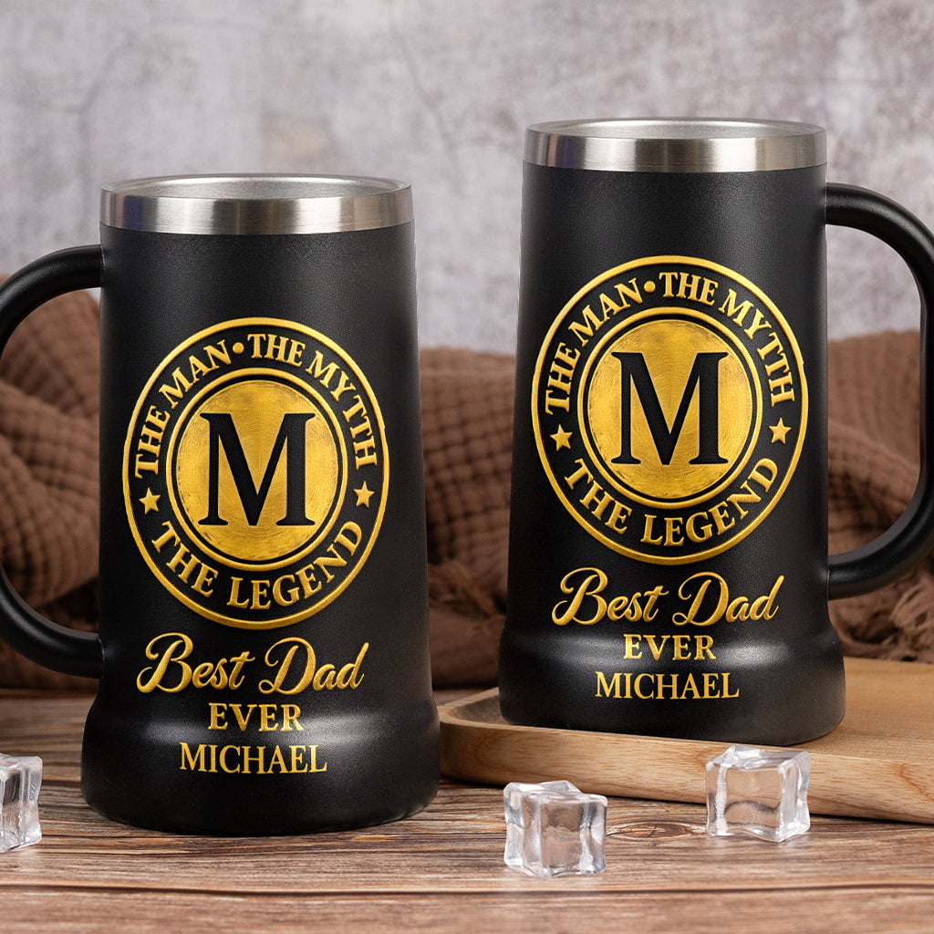 The Man The Myth The Legend, Gift for Dad - Personalized Father Beer Stein