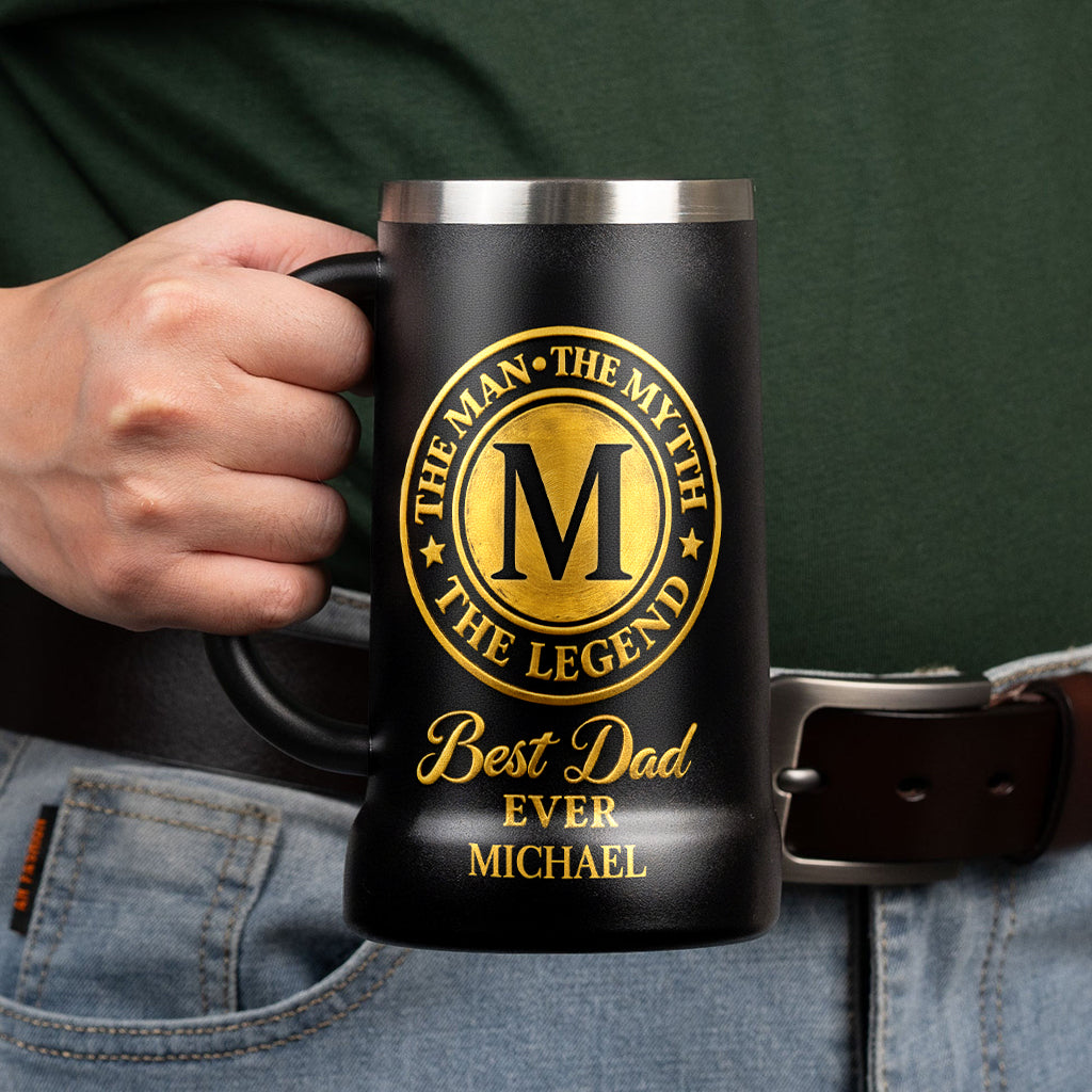 The Man The Myth The Legend, Gift for Dad - Personalized Father Beer Stein