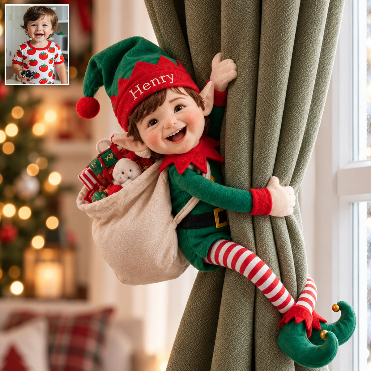 ELF Personnel - Poupée en Peluche Personnalisée pour Enfants