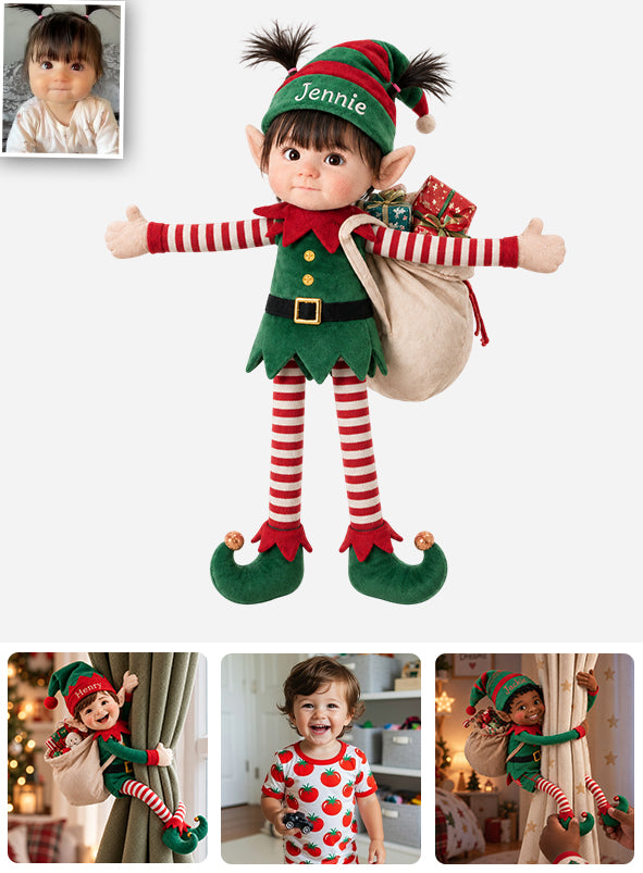 ELF Personnel - Poupée en Peluche Personnalisée pour Enfants