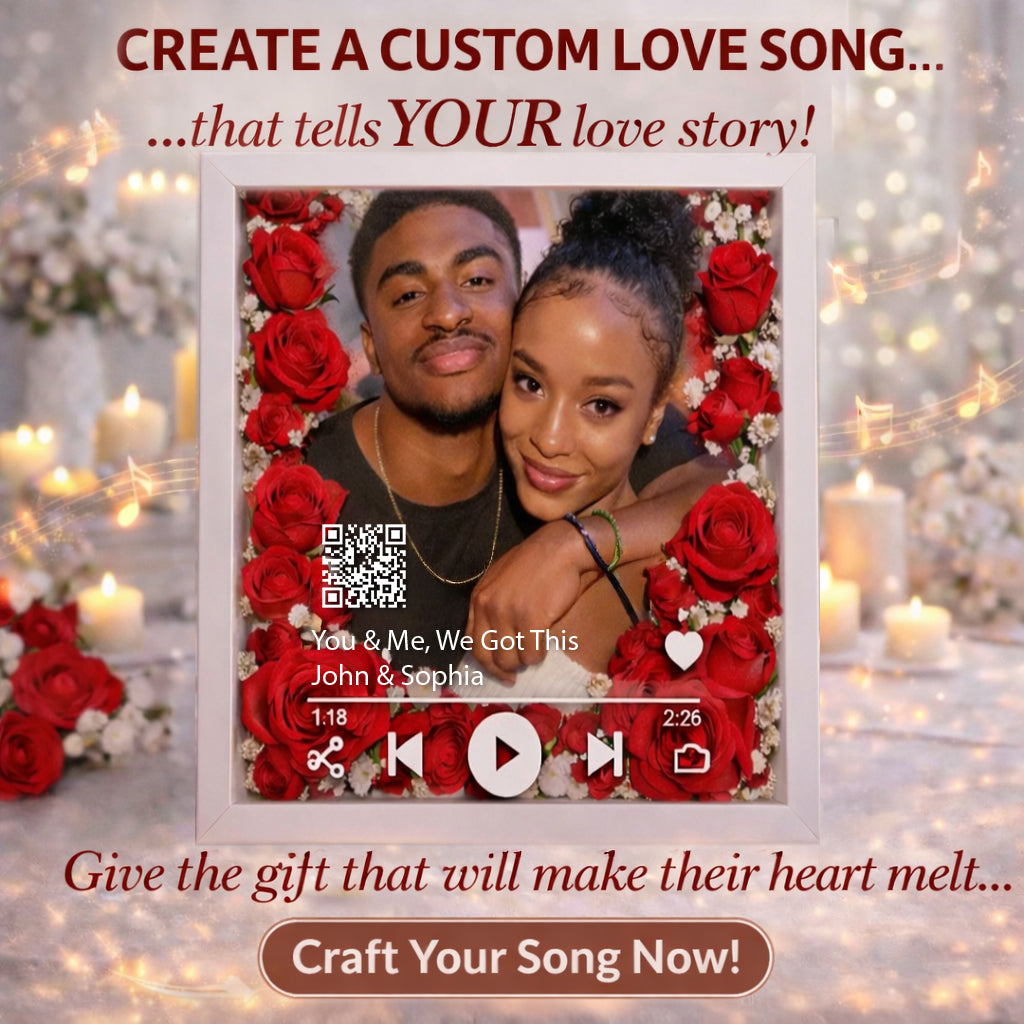 Créez votre propre chanson, le cadeau idéal pour lui/elle - Plaque acrylique personnalisée pour couple