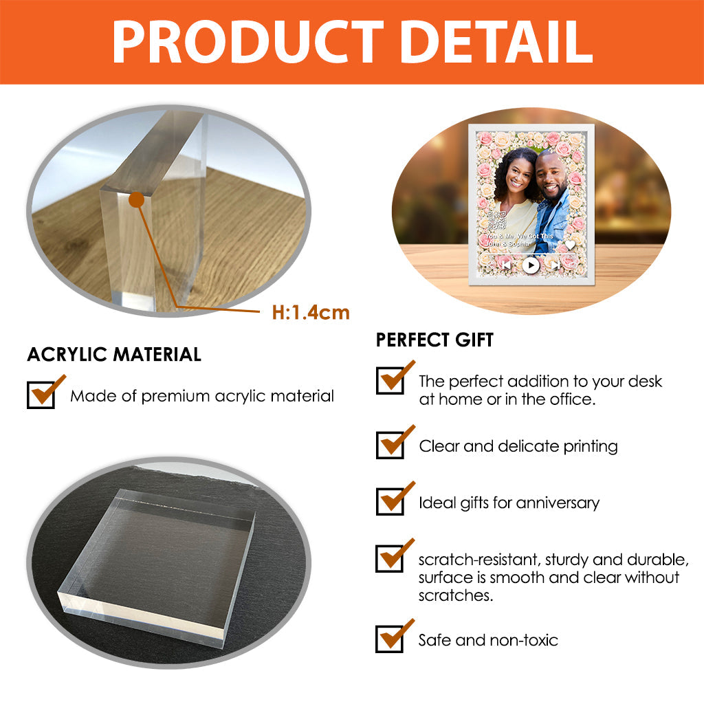 Créez votre propre chanson, le cadeau idéal pour lui/elle - Plaque acrylique personnalisée pour couple