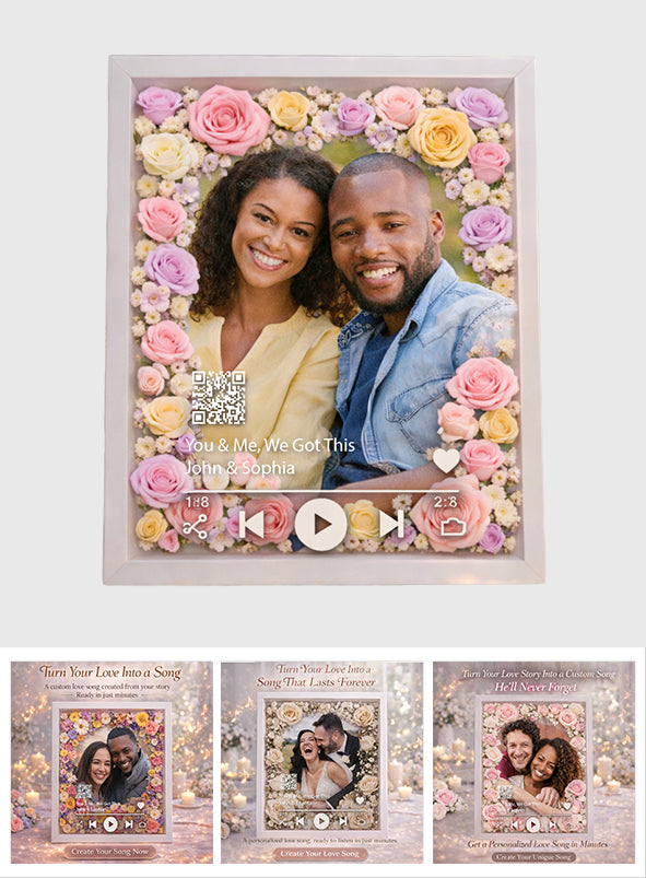 Créez votre propre chanson, le cadeau idéal pour lui/elle - Plaque acrylique personnalisée pour couple