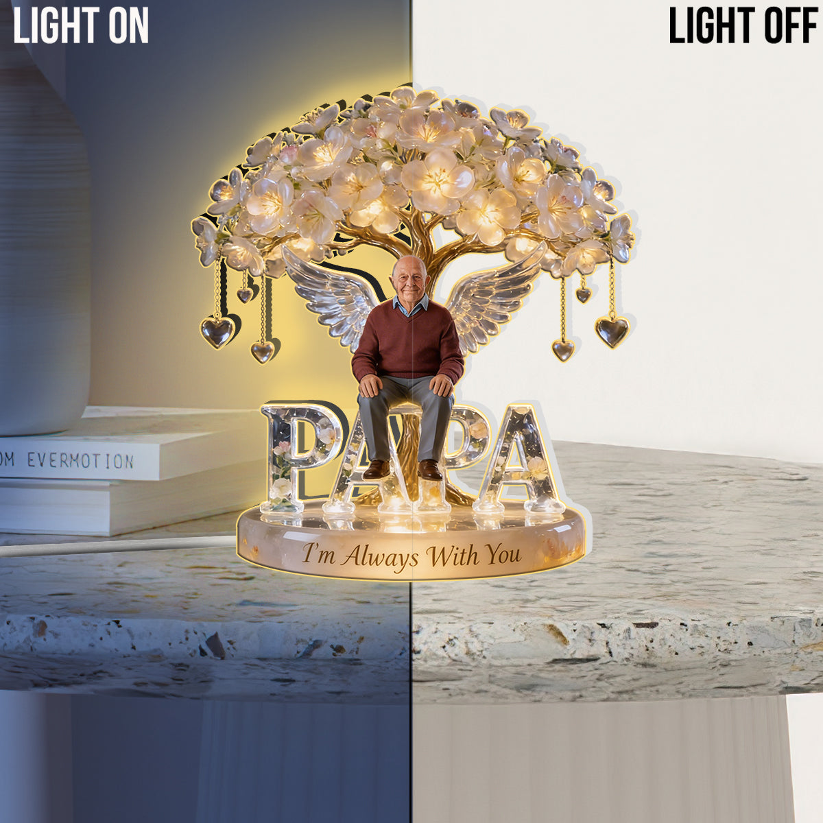 Custom Any Photo Forever Missed - Personalized Memorial Acrylic LED Night Light