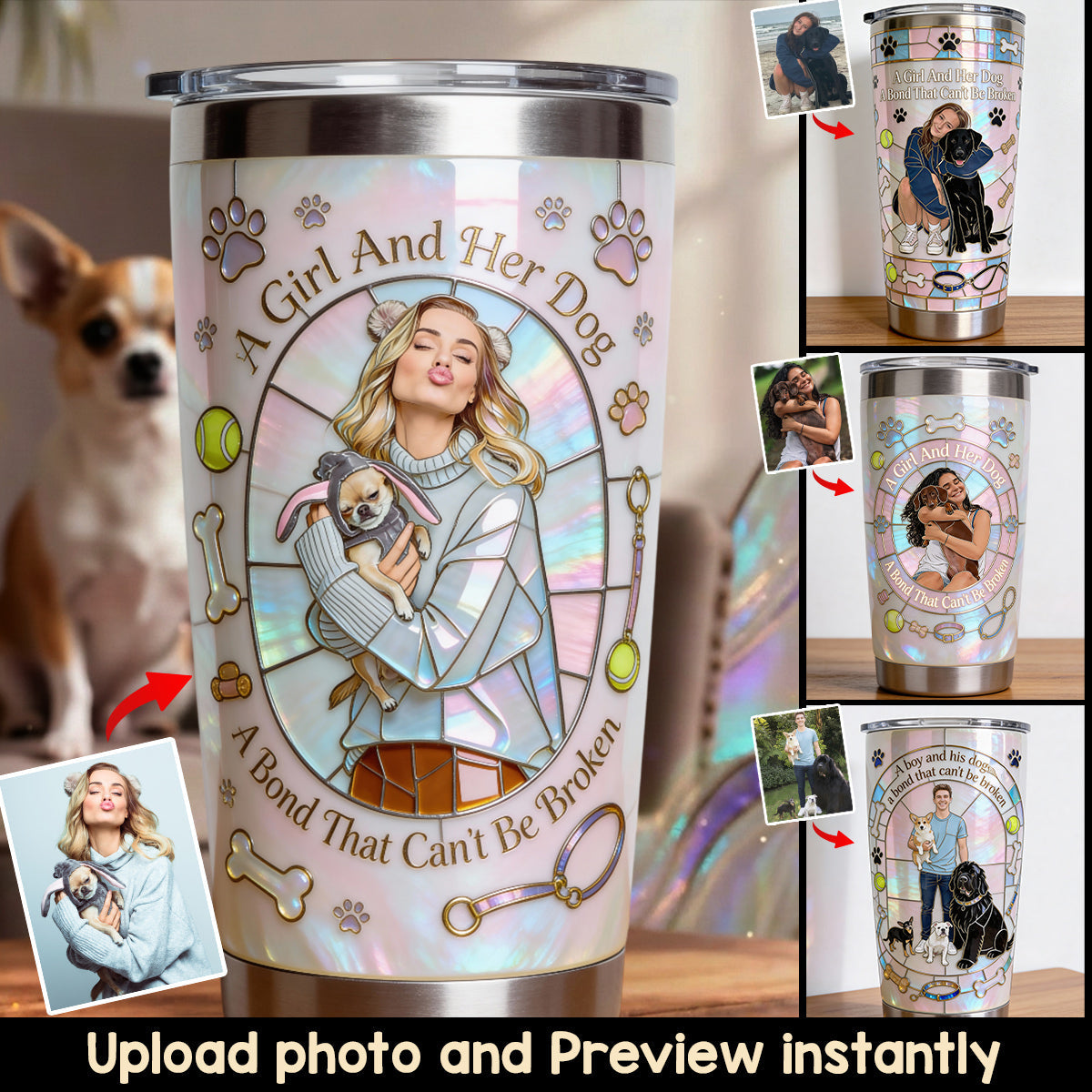 A Girl and Her Dog - Personalized Dog Tumbler