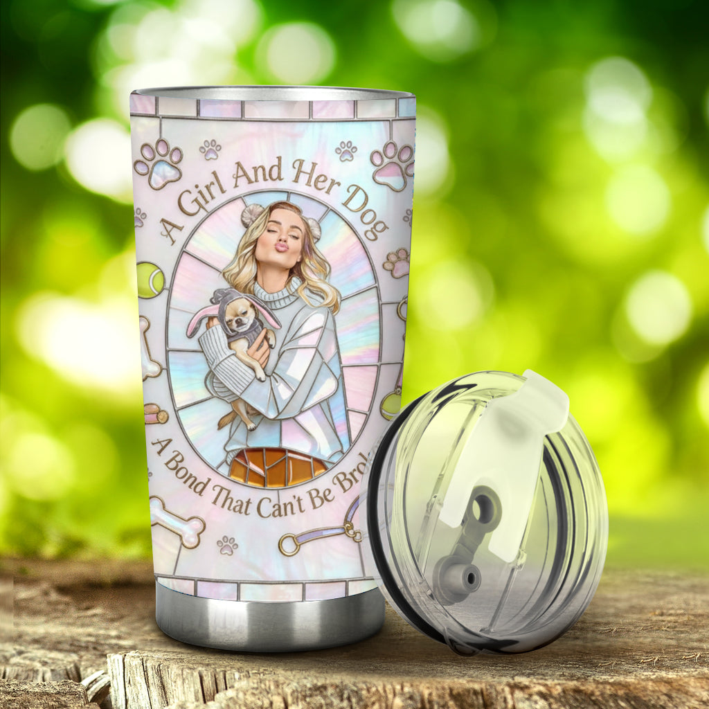 A Girl and Her Dog - Personalized Dog Tumbler