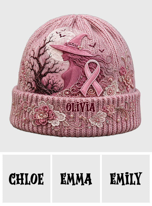 Die Pinke Hexe - Personalisierte Mütze zur Brustkrebsbewusstsein