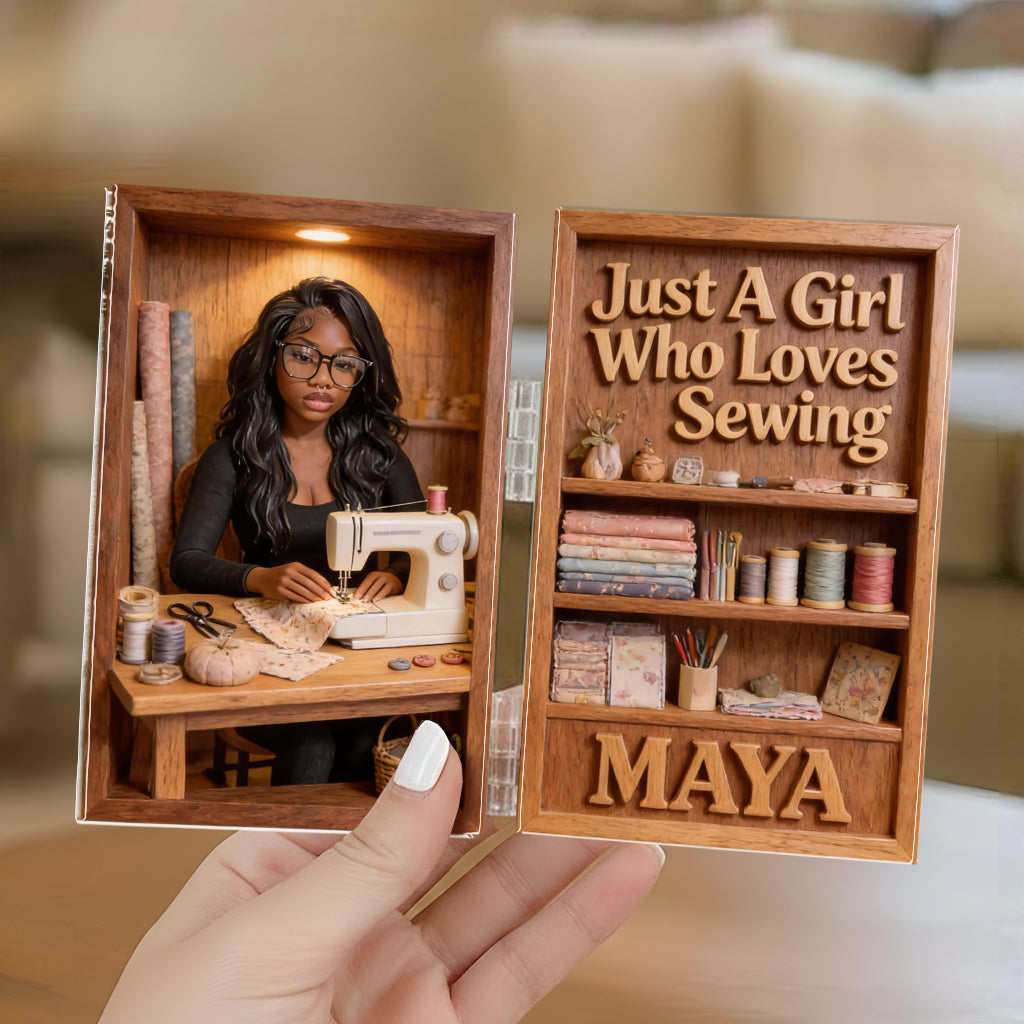 Just A Girl Who Loves Sewing - Personalized Sewing Acrylic Diptych
