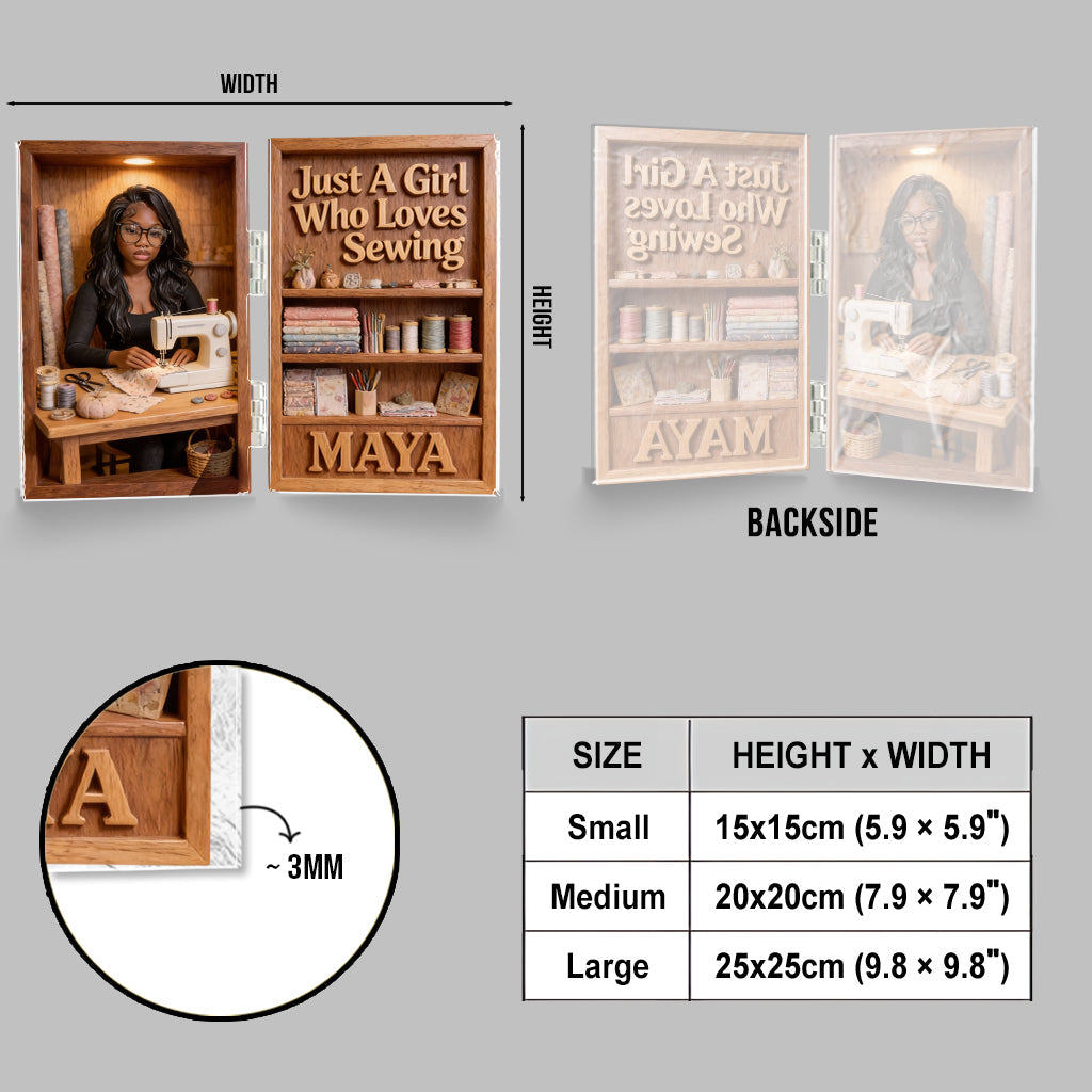 Just A Girl Who Loves Sewing - Personalized Sewing Acrylic Diptych