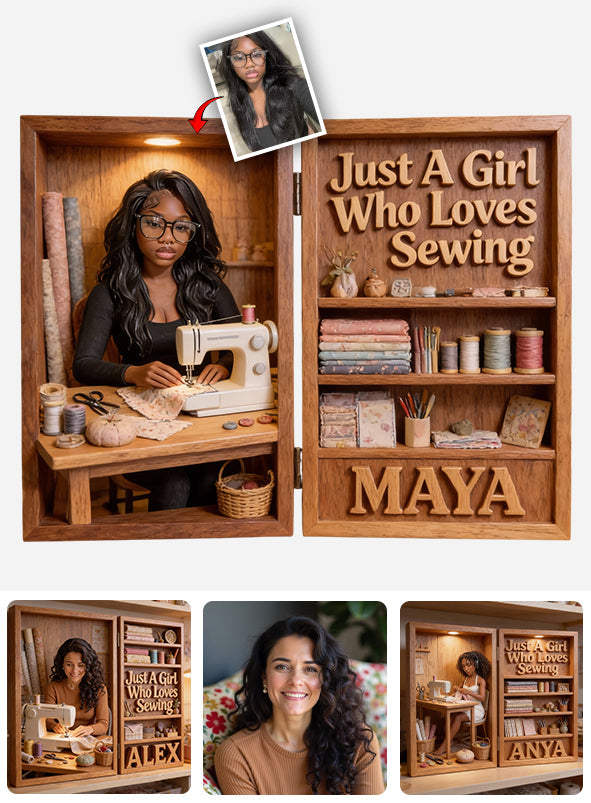 Just A Girl Who Loves Sewing - Personalized Sewing Acrylic Diptych