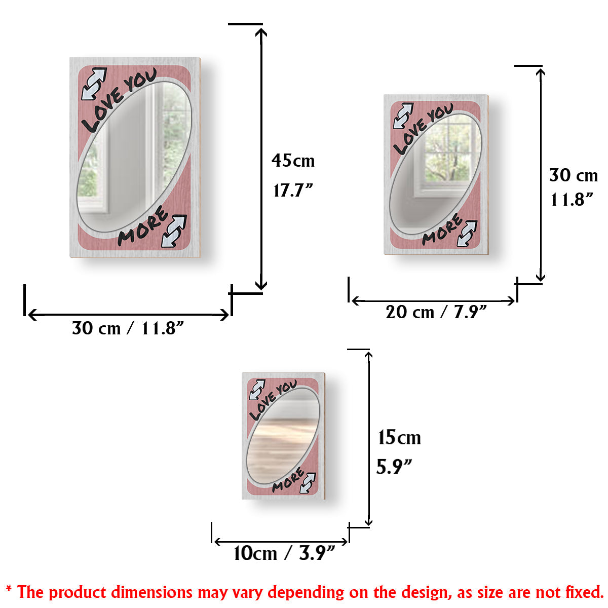 Love You More Reverse Card - Personalized Couple Wall Hanging Mirror