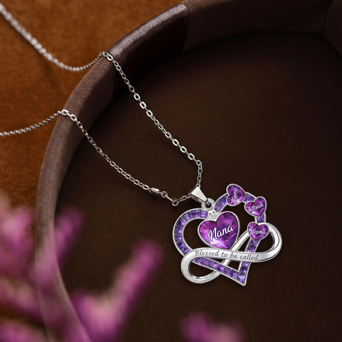 Blessed To Be Called Nana, Mama, Mom,... - Personalized Grandma Shaped Metal Pendant Necklace