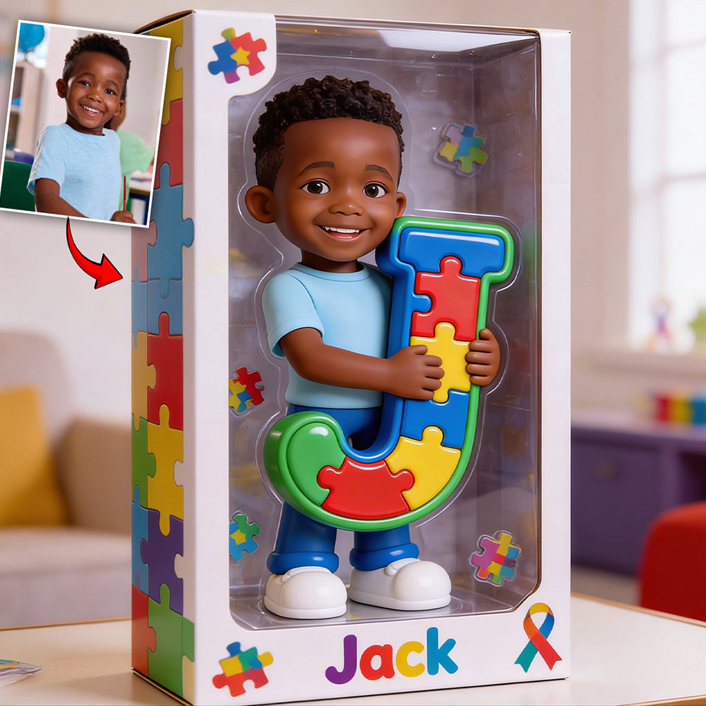 Autism Alphabet Letter - Personalized Autism Awareness Custom Shaped Acrylic Plaque