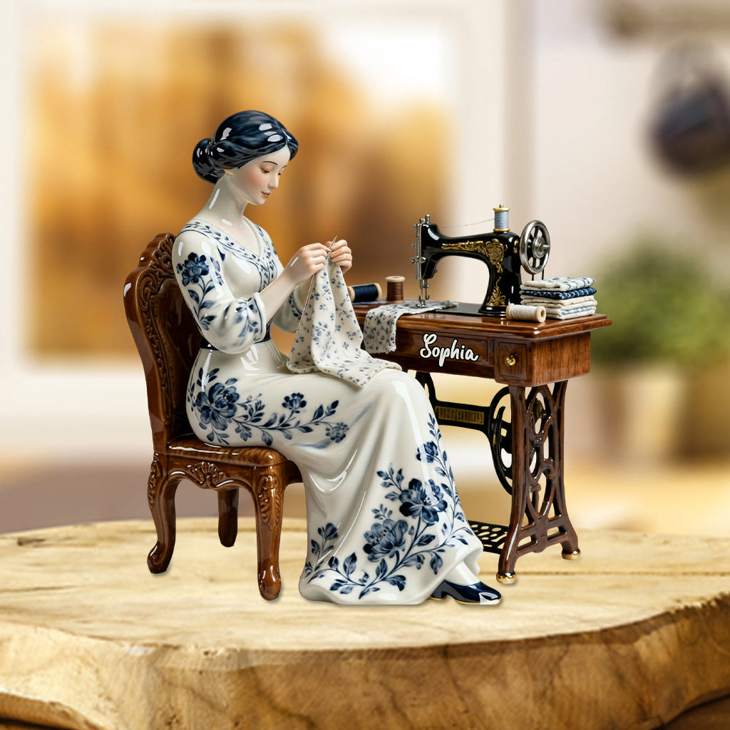 Just A Woman Who Loves Sewing - Personalized Sewing Custom Shaped Acrylic Plaque