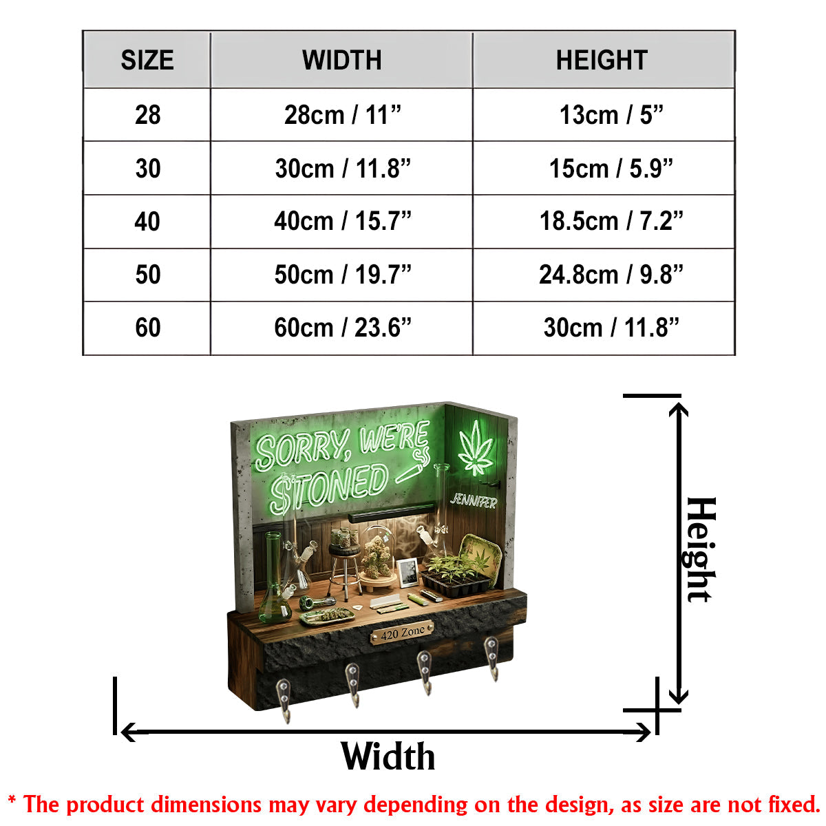 Sorry We're Stoned, 420 - Personalized Weed Custom Shaped Hanging Rack