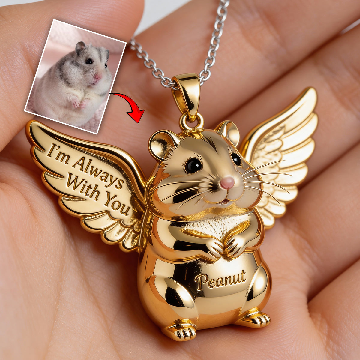 Custom Any Pet Photo - Personalized Dog Shaped Acrylic Pendant Necklace