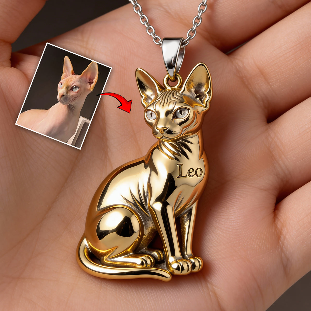 Custom Any Pet Photo - Personalized Dog Shaped Acrylic Pendant Necklace